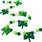 Whaline 8.2Ft St. Patrick's Day Felt Pom Pom Banner Lucky Shamrock Garland Green White Pom Ball Clover Decorative Irish Hanging Bunting Garland for St. Patrick's Day Home Mantel Wall Decor